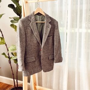 Oversized Vintage Wool Houndstooth Blazer Quiet Luxury Harris Brookleigh Tailor